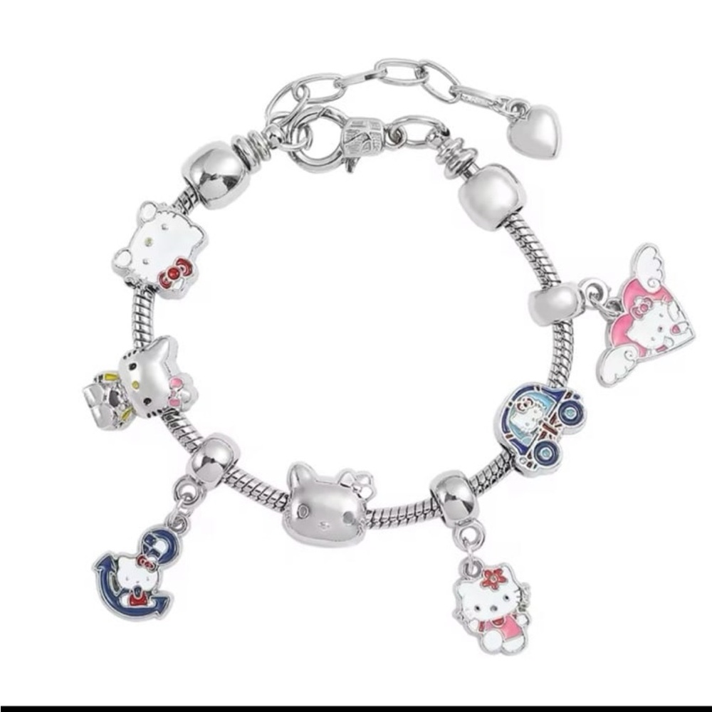 Gorgeous stainless steel hello kitty bracelet